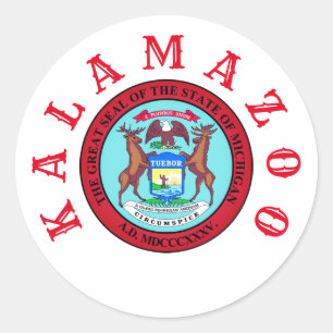 Kalamazoo, Michigan Classic Round Sticker