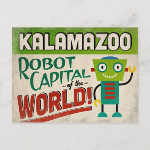 Kalamazoo Michigan Robot - Funny Vintage Postcard