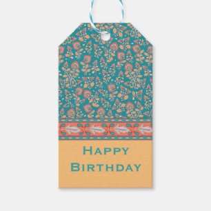 Kalamkari personalised name & greeting gift tags