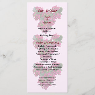 Kalanchoe Heart Wedding Program Programme