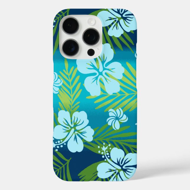 Kalani Tie Dye Blend Tropical Hibiscus - Teal Case (Back)
