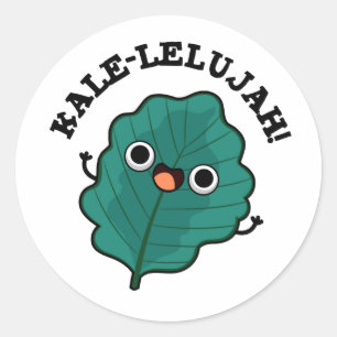 Kale-lelujah Funny Veggie Kale Pun Classic Round Sticker