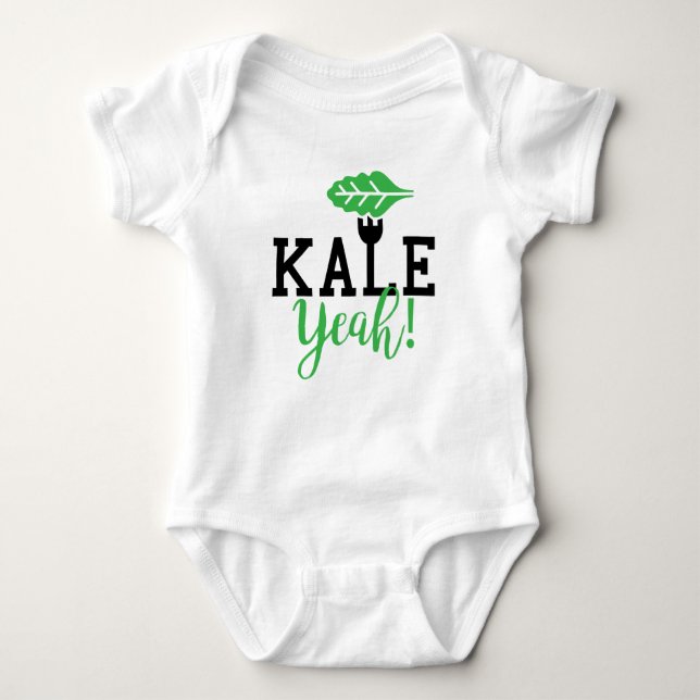 Kale Yeah Funny Vegan Design Baby Bodysuit (Front)