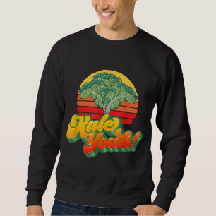 Kale Yeah Funny Vegetable Vintage Retro 80s Sunset Sweatshirt