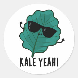 Kale Yeah Funny Veggie Pun Classic Round Sticker