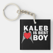 Kaleb Is Best Boy Square Key Chain (Dark)