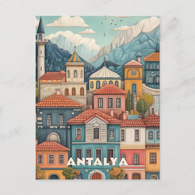 Kaleici Area of Antalya Turkiye Travel Postcard (Front)