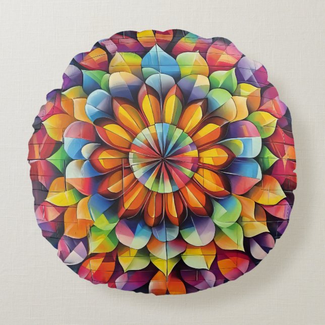 Kaleidescope   round cushion (Front)