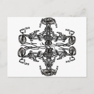 Kaleidescopic Bicycles with Levi G. signature Postcard
