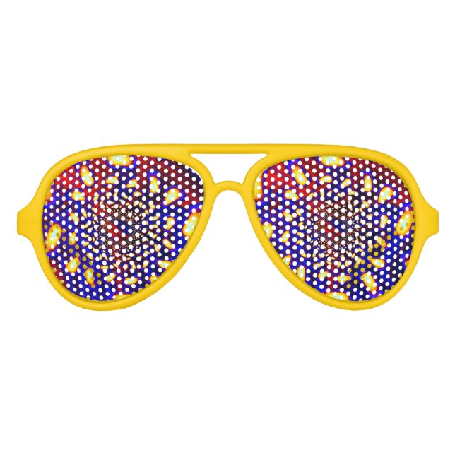 KaleidoBerries Psychedelic Fused Glass Fractal Aviator Sunglasses (Front)