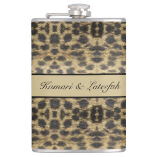 KaleidoCheetah, custom Hip Flask