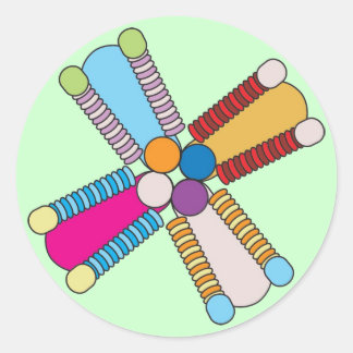 kaleidoflower multi classic round sticker