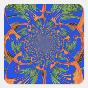 Kaleidoscope Acacia Tree Art Print/Graphic Square Sticker