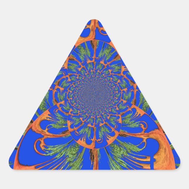 Kaleidoscope Acacia Tree Art Print/Graphic Triangle Sticker (Front)