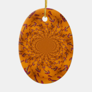 Kaleidoscope Anchor Art Print Ceramic Tree Decoration