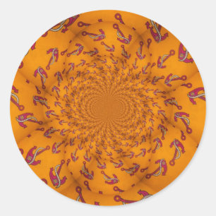 Kaleidoscope Anchor Art Print Classic Round Sticker