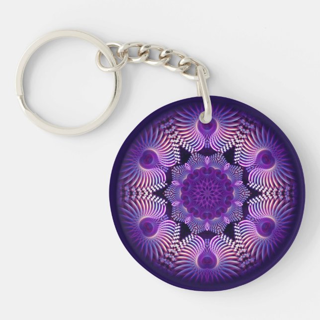 Kaleidoscope Apophysis Flower I Key Ring (Front)