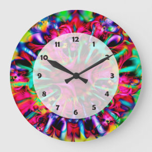 Kaleidoscope Apophysis Fractal Art - I Large Clock