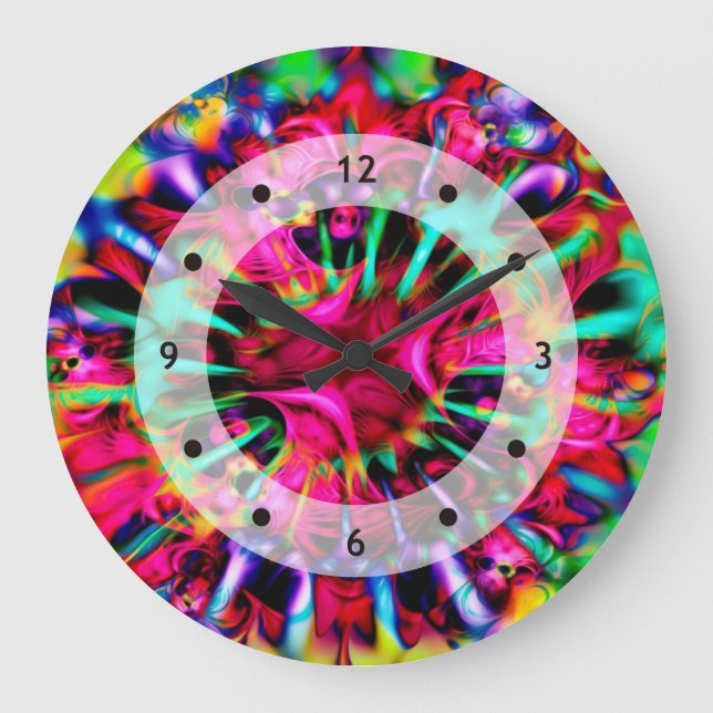 Kaleidoscope Apophysis Fractal Art - I Large Clock (Front)