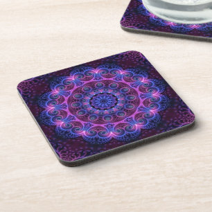 Kaleidoscope Apophysis Mandala Hearts Coaster