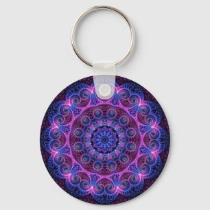 Kaleidoscope Apophysis Mandala Hearts Key Ring
