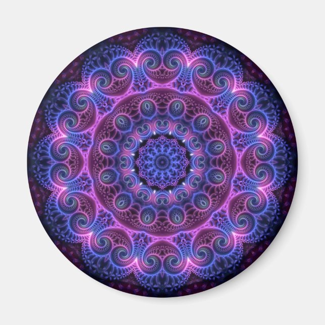 Kaleidoscope Apophysis Mandala Hearts Magnet (Front)
