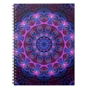 Kaleidoscope Apophysis Mandala Hearts Spiral Notebook