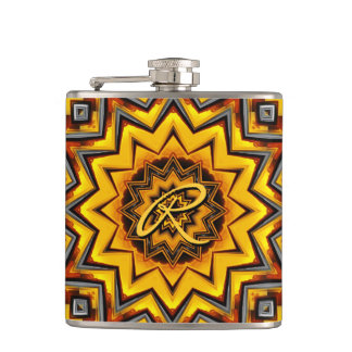Kaleidoscope Art 15 Wrapped Flask