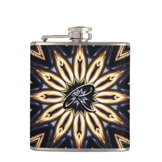 Kaleidoscope Art 16 Wrapped Flask