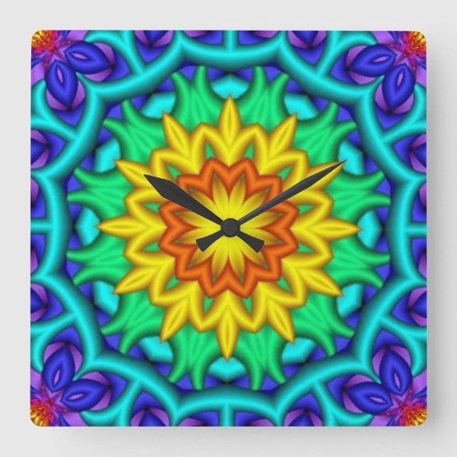 Kaleidoscope Art 19 Wall Clocks & Numeral Options (Front)