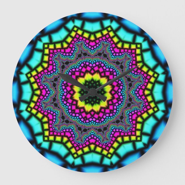 Kaleidoscope Art 4 Wall Clocks & Numeral Options (Front)