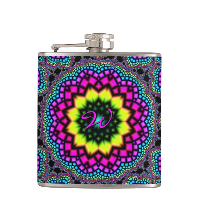 Kaleidoscope Art 4 Wrapped Flask (Front)