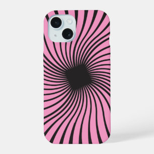 Kaleidoscope Black and Pink Design iPhone 15 Case
