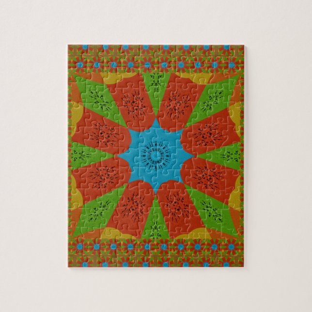 Kaleidoscope Bloom A Vibrant African Print Colour  Jigsaw Puzzle (Vertical)
