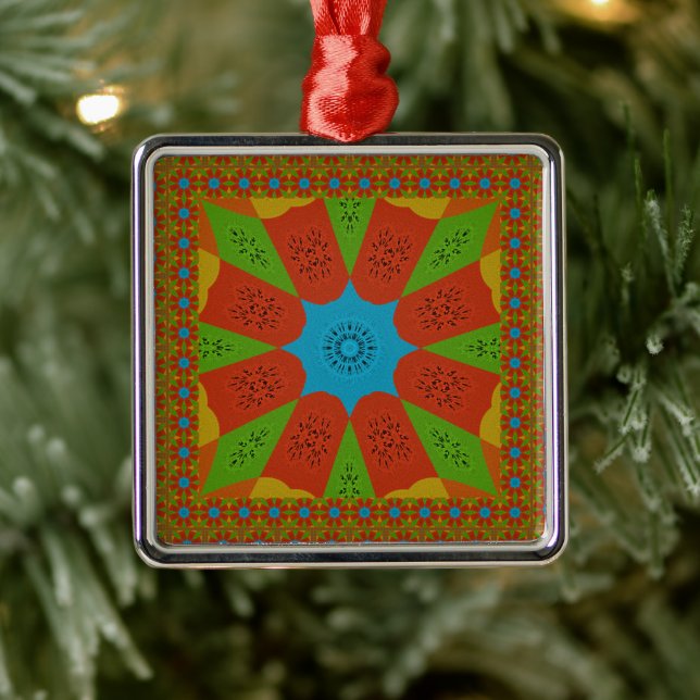 Kaleidoscope Bloom A Vibrant African Print Colour  Metal Tree Decoration (Tree)