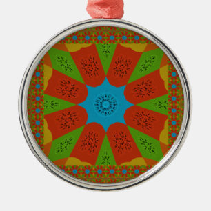 Kaleidoscope Bloom A Vibrant African Print Colour Metal Tree Decoration