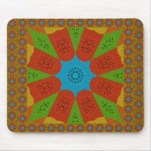 Kaleidoscope Bloom A Vibrant African Print Colour Mouse Pad