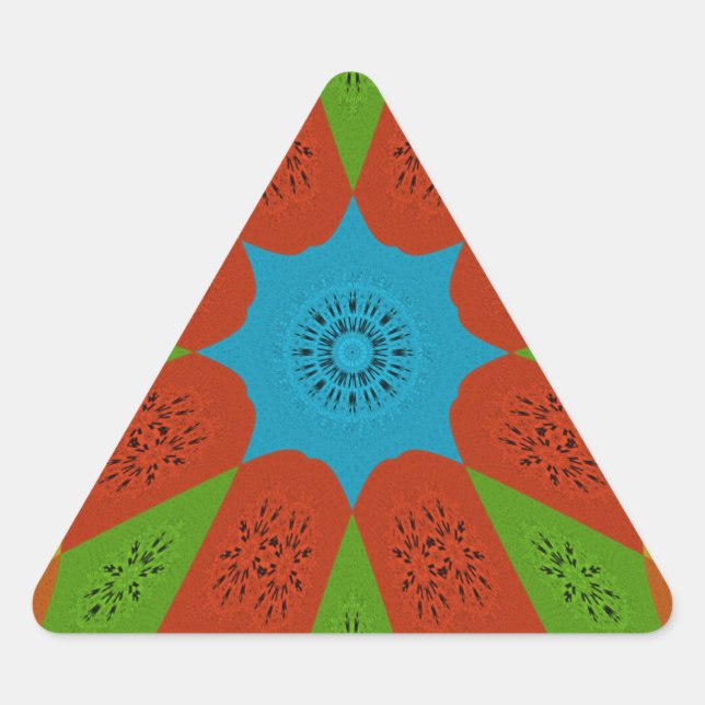 Kaleidoscope Bloom A Vibrant African Print Colour  Triangle Sticker (Front)
