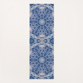Kaleidoscope Bright Blue, White, Single Star Yoga Mat