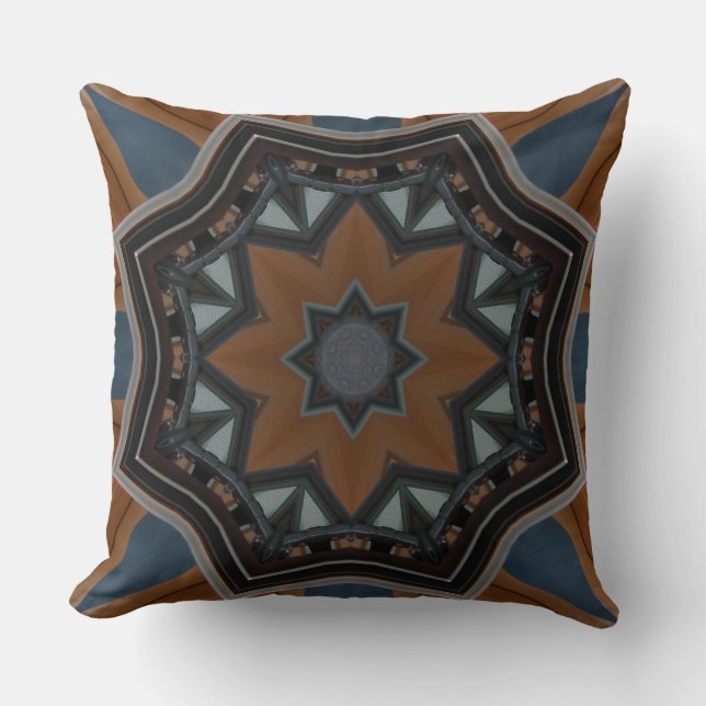 Kaleidoscope Brown Star pattern... Lumbar Pillow (Front)