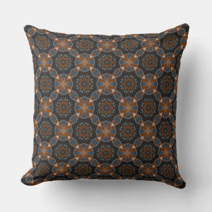 Kaleidoscope Brown Star pattern small diag Cushion