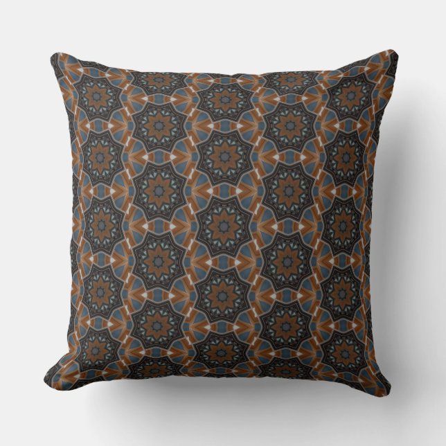 Kaleidoscope Brown Star pattern small HD Cushion (Front)