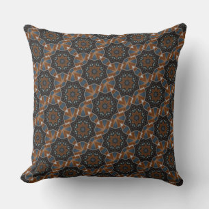 Kaleidoscope Brown Star pattern small HD diag Cushion
