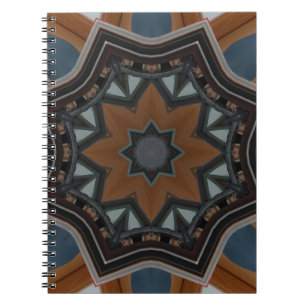Kaleidoscope Brown Star pattern... Spiral Notebook