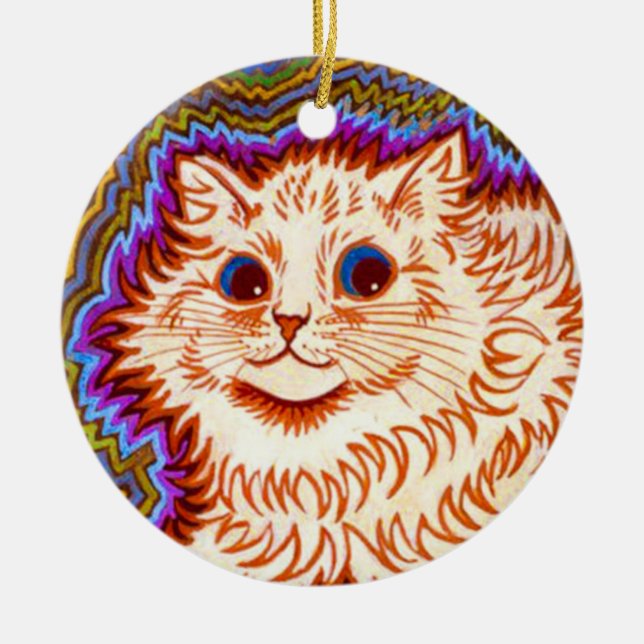 Kaleidoscope Cat Ceramic Tree Decoration (Front)