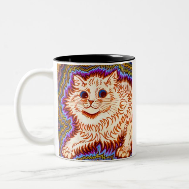 Kaleidoscope Cat Two-Tone Coffee Mug (Left)