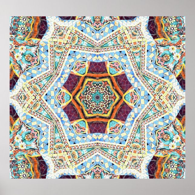 Kaleidoscope Ceramic: Abstract Surface Texture Poster (Front)