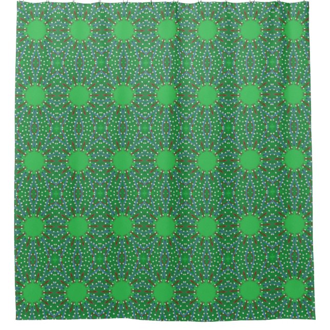 Kaleidoscope Christmas Tree Shower Curtains (Front)