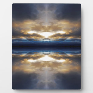 Kaleidoscope clouds at sunset plaque