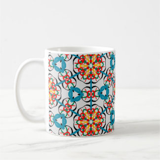 Kaleidoscope colour pattern. Geometric Gold & grey Coffee Mug